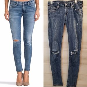 {28} Citizens of Humanity Racer Low Rise Skinny Distressed Jeans